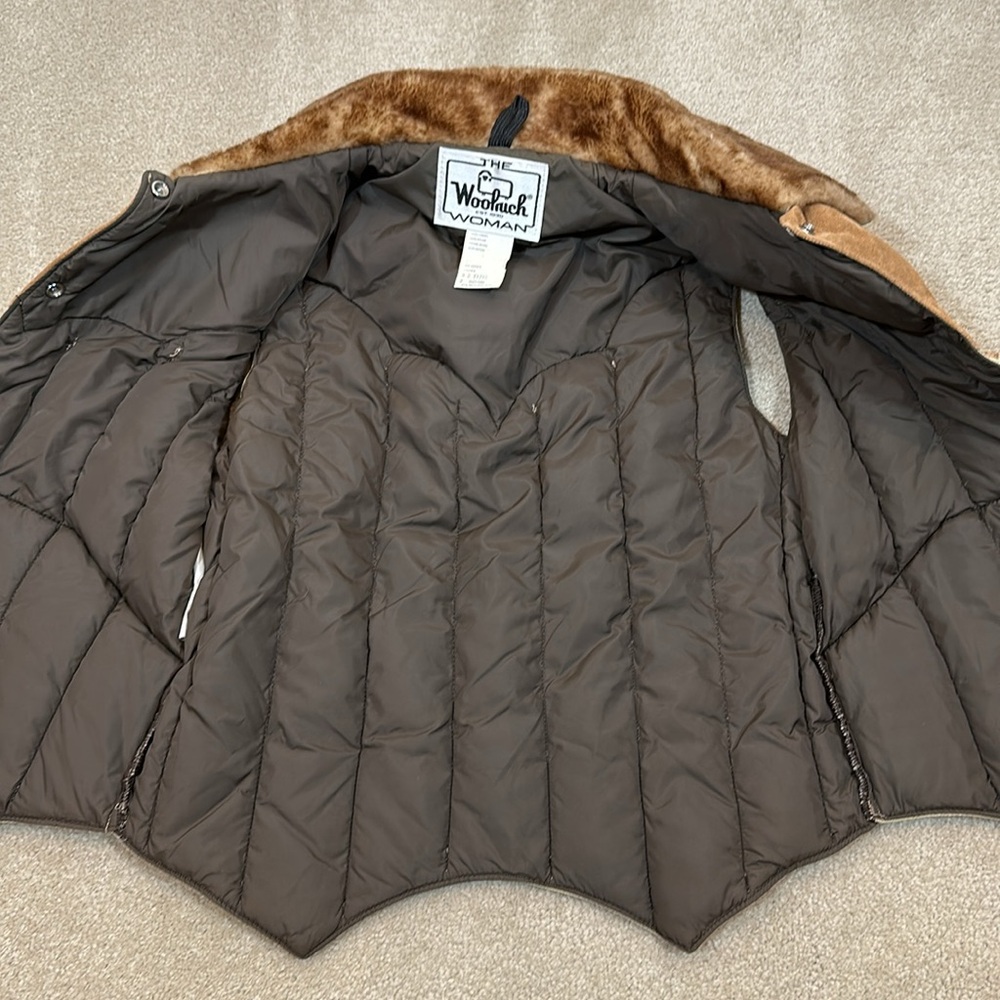 Vintage Woolrich Leather Down Western Vest - Picture 6 of 10